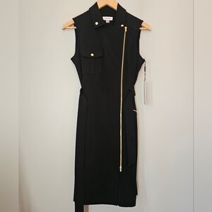 Sleeveless black Calvin Klein biker dress (size 4)